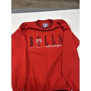 Vintage Logo  7 Chicago Bulls Red Sweater